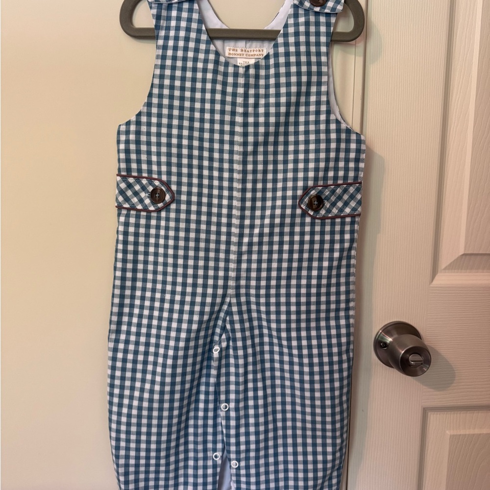 18m Blue Gingham Longall by The Beaufort Bonnet Company